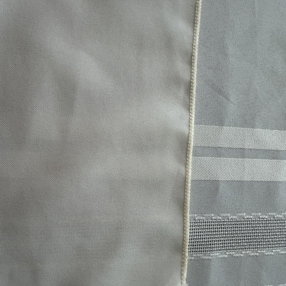 Vintage Cream Ivory Damask Stripe Tablecloth Mid-Century Rectangle 60x84 - Picture 11 of 15